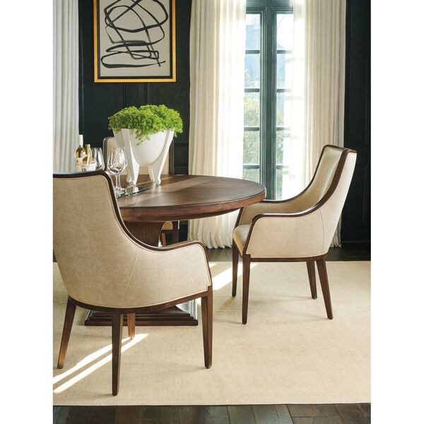 Silverado Walnut Beige Fully Upholstered Arm Chair, image 2