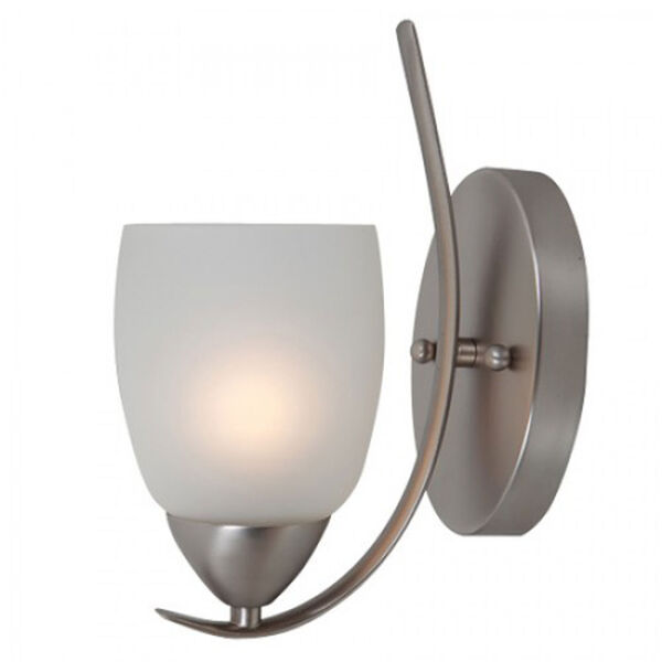One-Light Wall Sconce in Brush Nickel, image 1
