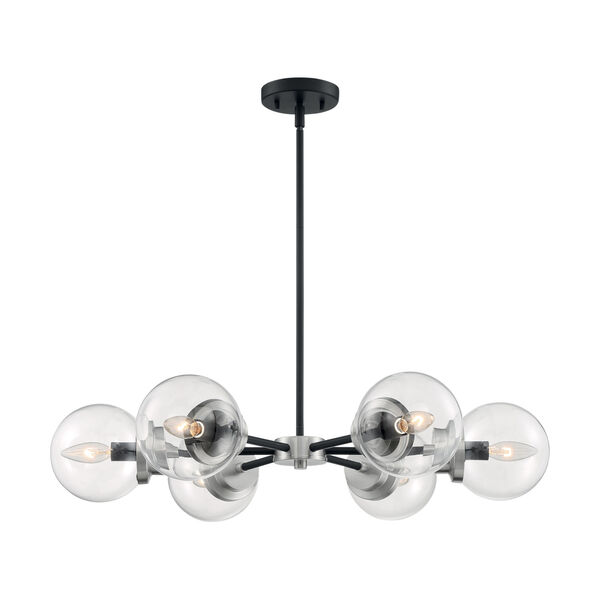 Axis Matte Black and Brushed Nickel Six-Light Chandelier, image 3