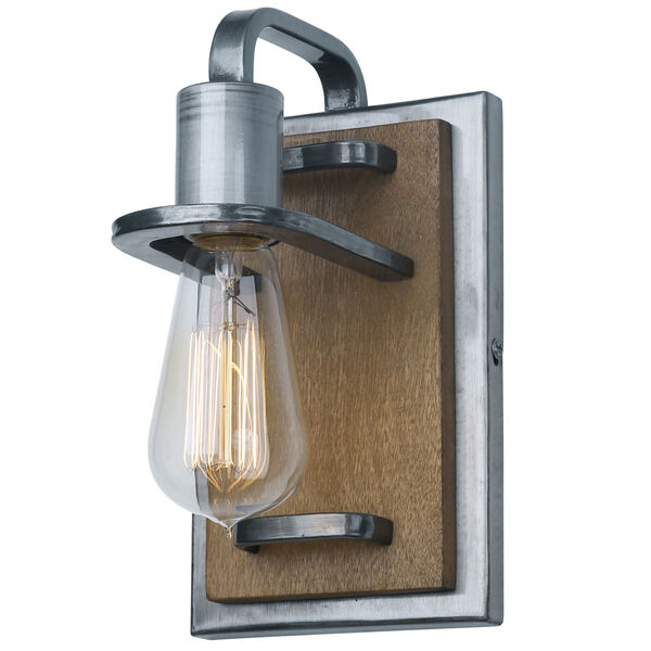 Lofty Wheat and Steel 5-Inch One-Light Bath Sconce, image 1