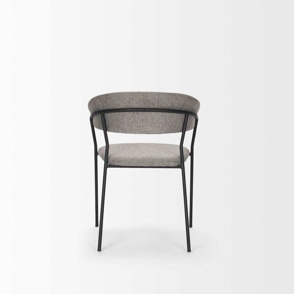 Carolyn Gray Fabric and Matte Black Metal Dining Chair, image 4