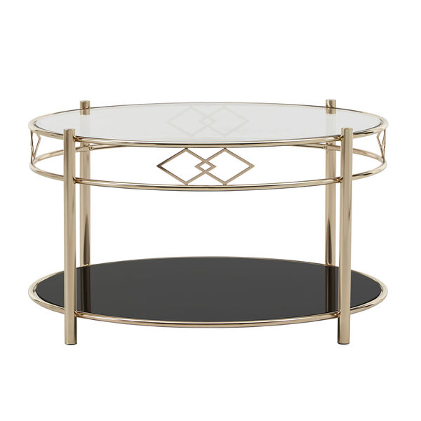 Wallace Gold and Black Tempered Glass Coffee Table, image 2
