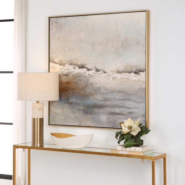 Storm Clouds Abstract Hand Painted Gold Frame Wall Art, image 4