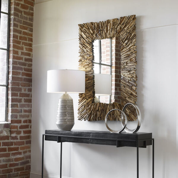 Teak Branch Natural Rectangular Wall Mirror, image 2
