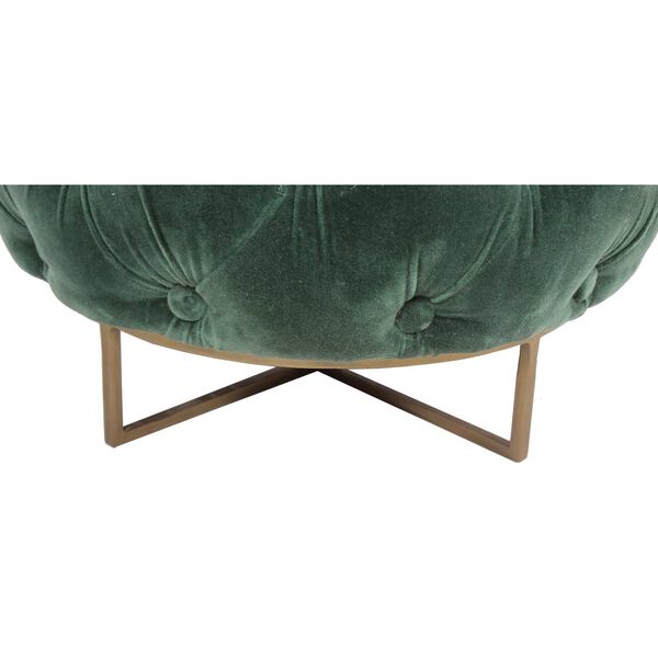 Forrester Green and Antique Brass Stool, image 3