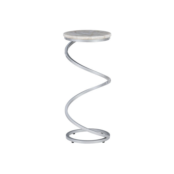 Rian Silver and White Spiral Drink Table, image 3