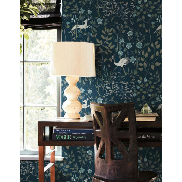 Ronald Redding Dark Blue Aspen Non Pasted Wallpaper - SWATCH SAMPLE ONLY, image 3