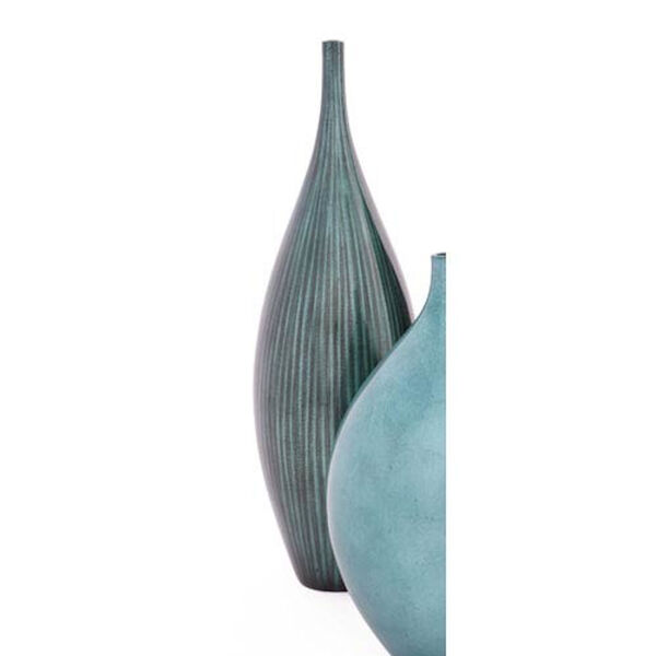 Iridescent Blue Gray Medium Bud Vase, image 1