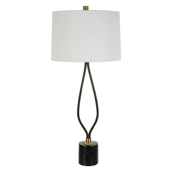 Separate Rustic Black Antique Brass One-Light Table Lamp, image 4
