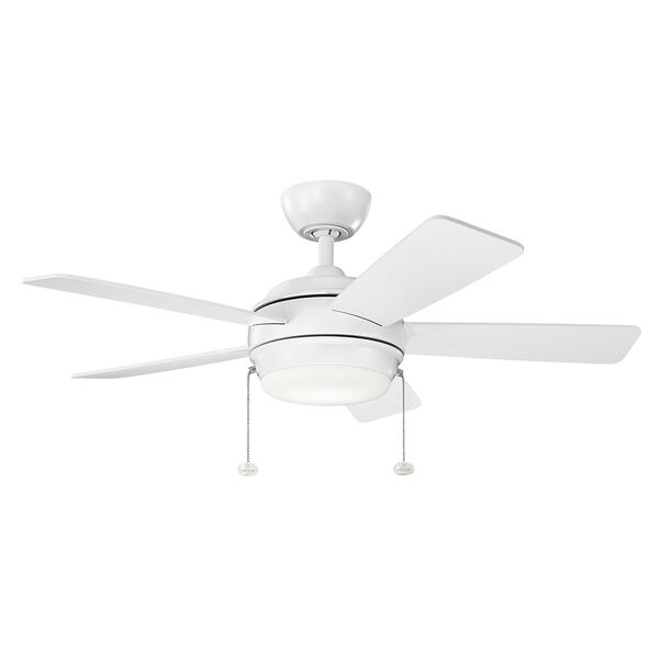 Starkk Matte White 42-Inch LED Ceiling Fan with Light Kit, image 1