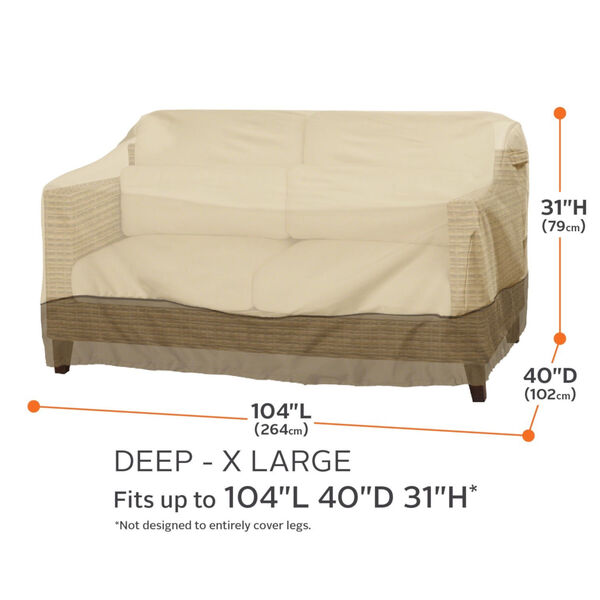 Ash Beige and Brown Deap Seated Patio Sofa and Loveseat Cover, image 4