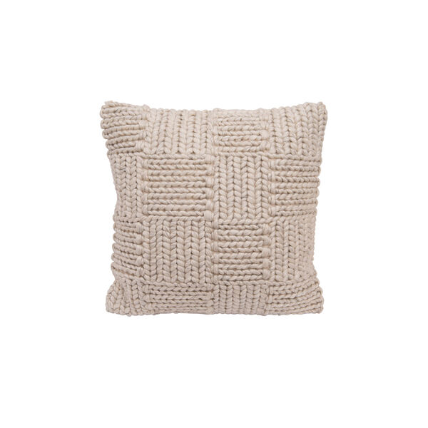 Collected Notions Cream Square Wool Knit Pillow, image 5