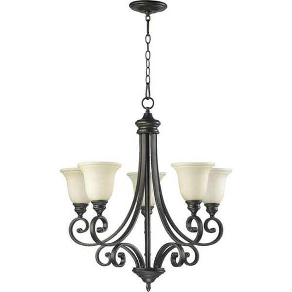 Bryant Five-Light Oiled Bronze with Antique Gold Chandelier, image 1