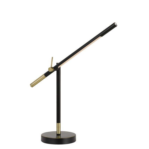 Virton Black and Antique Brass Integrated LED Desk Lamp, image 1