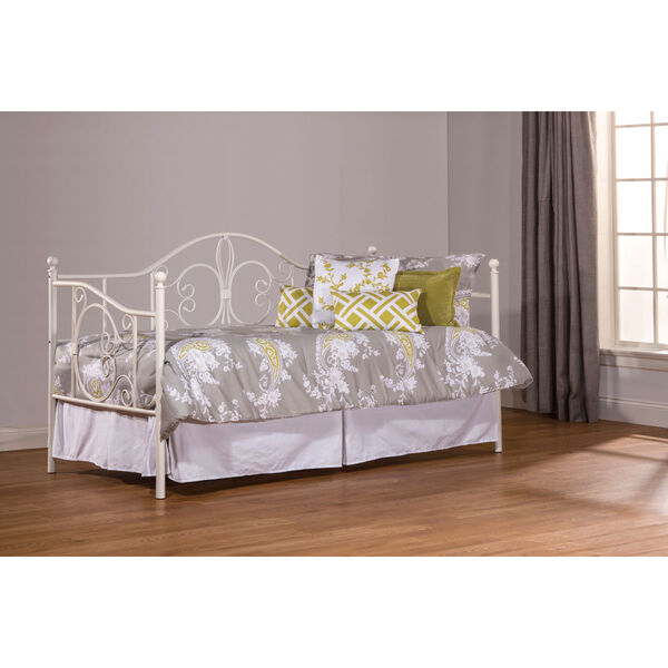 Ruby White Daybed with Suspension Deck and Roll Out Trundle, image 1