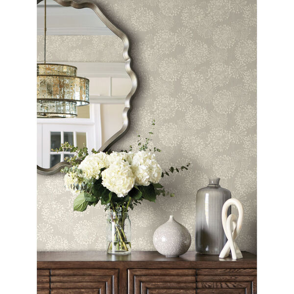 Candice Olson Botanical Dreams Silver Grandeur Wallpaper, image 5