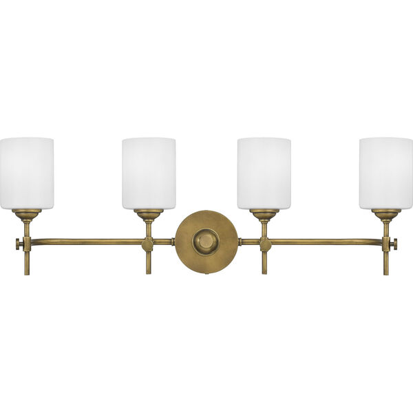 Aria Weathered Brass Four-Light Bath Vanity with Opal Glass, image 6