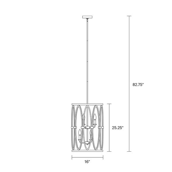 Patrice 25-Inch Deep Abyss Six-Light Chandelier, image 2