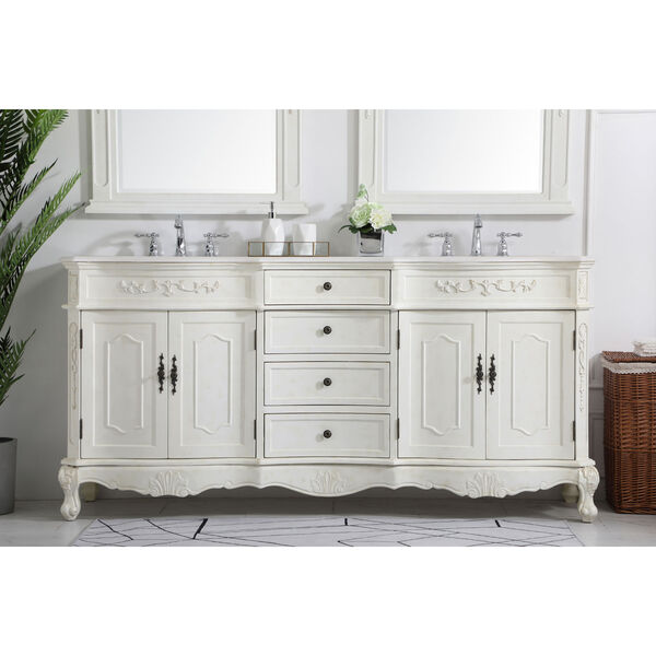 Danville Antique White 72-Inch Vanity Sink Set, image 2
