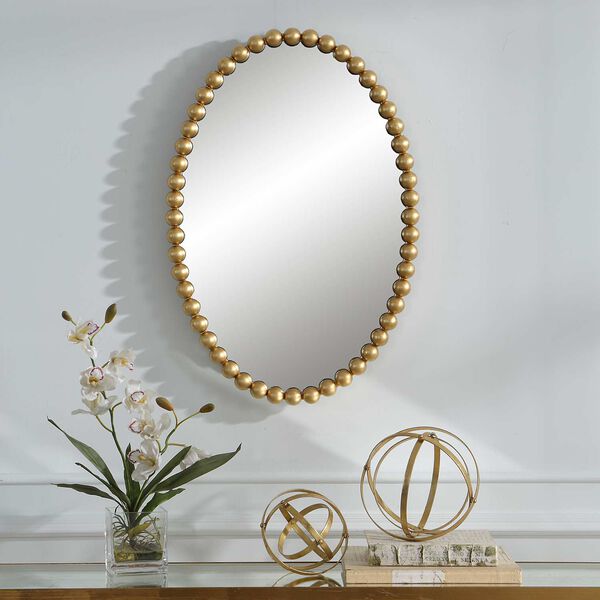 Serna Gold Oval Wall Mirror, image 1