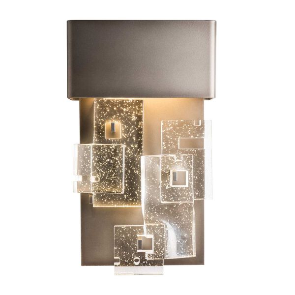 Art + Alchemy Dark Smoke Integrated LED Wall Sconce with Seeded Clear Glass, image 1