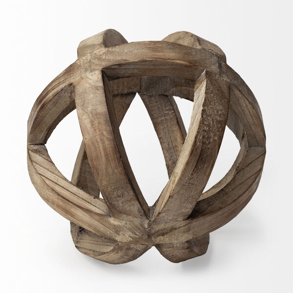 Tibik Natural Brown Wodden Orb Decorative Object, image 4