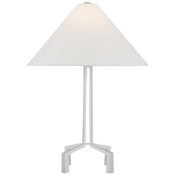 Clifford Plaster White One-Light Table Lamp with Linen Shade by Marie Flanigan, image 1