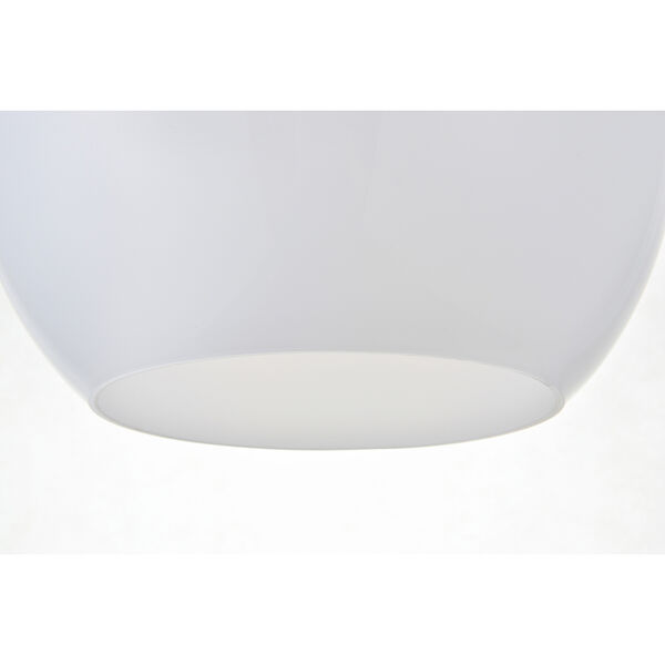 Baxter Brass and Frosted White Nine-Inch One-Light Mini Pendant, image 4
