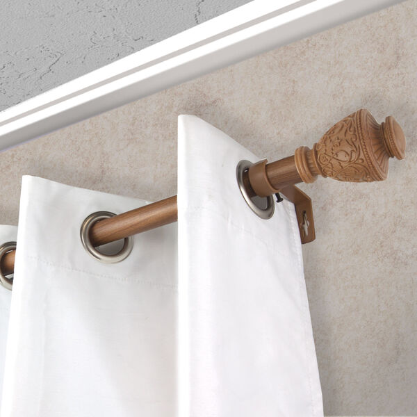 Veda Chestnut 28-48 Inch Faux Wood Curtain Rod, image 3