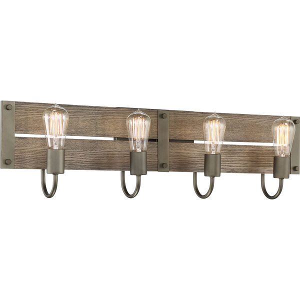 Winchester Bronze and Aged Wood Four-Light 32-Inch Wall Sconce, image 2