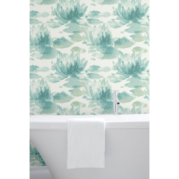 Candice Olson Botanical Dreams Blue Water Lily Wallpaper, image 5