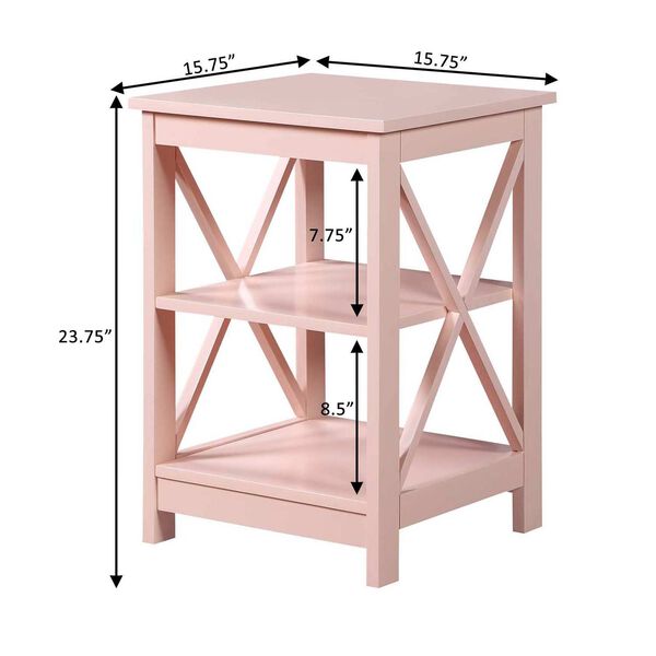 Oxford Blush Pink End Table with Shelves, image 5