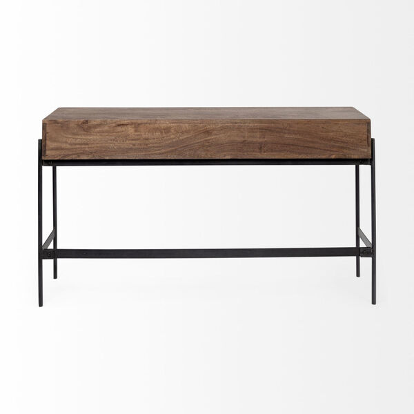 Glenn III Brown and Black Wooden Top Four-Drawer Console Table, image 5