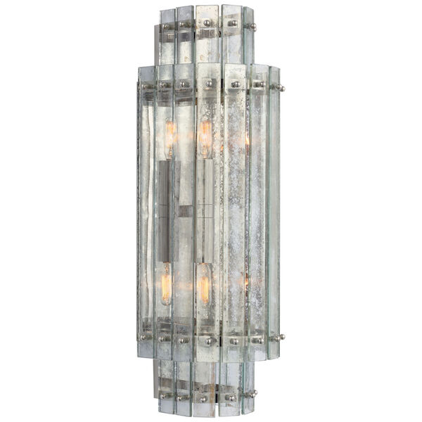 Cadence Large Tiered Sconce in Polished Nickel with Antique Mirror by Carrier and Company, image 1