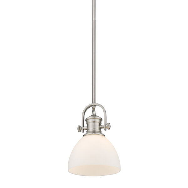 Hines Pewter Six-Inch One-Light Mini Pendant with Opal Glass, image 4