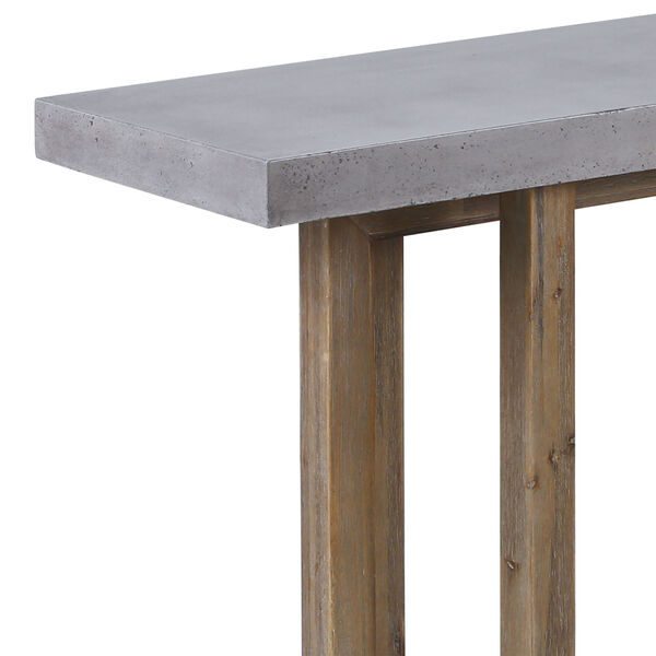 Merrell Polished Concrete and Brushed Silver Console Table, image 3