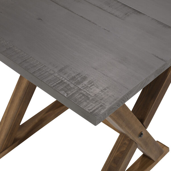 Robin Grey and Brown X Leg Solid Wood Side Table, image 6