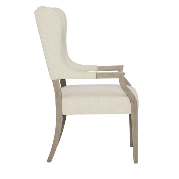 Santa Barbara Sandstone Wood and Fabric Dining Arm Chair, image 2