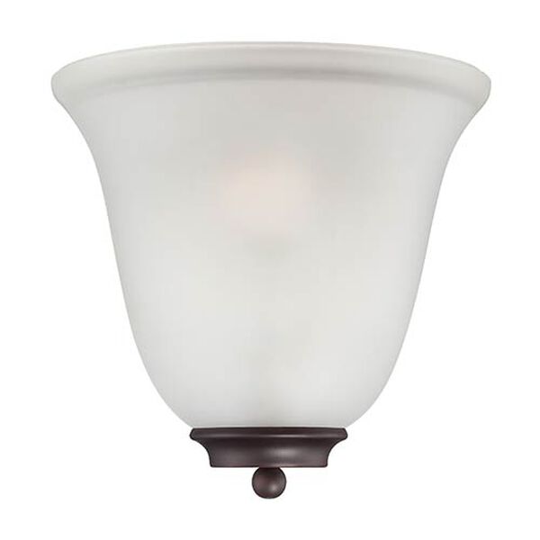 Empire Mahogany Bronze One-Light Wall Sconce with Frosted Glass, image 1