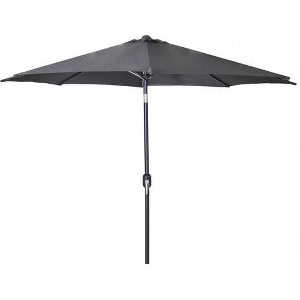 Gray 9-Feet Outdoor Patio Umbrella with Push Button Tilt and Crank Opening, image 1