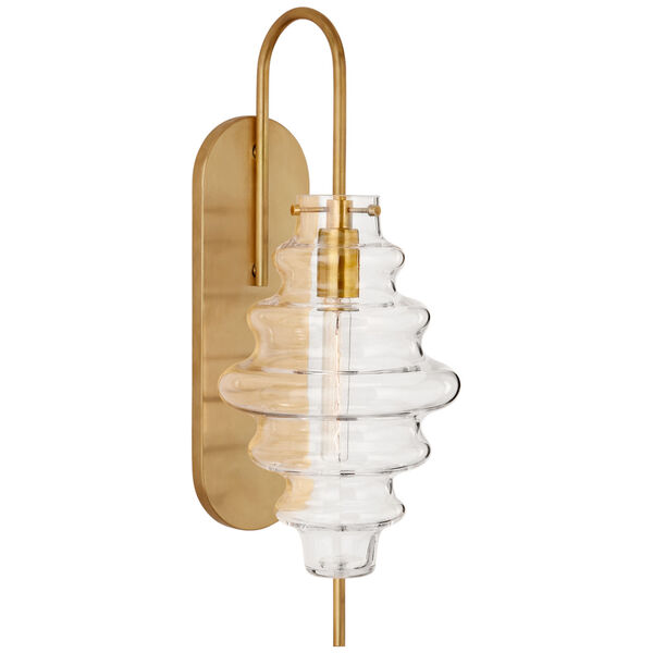 Tableau Large Sconce in Antique-Burnished Brass with Clear Glass by Kelly Wearstler, image 1