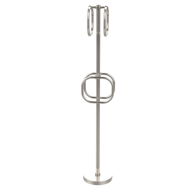 Towel Stand with 4 Integrated Towel Rings, Polished Nickel, image 1