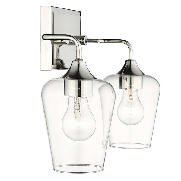 Gladys Two-Light Bath Vanity with Clear Glass, image 5