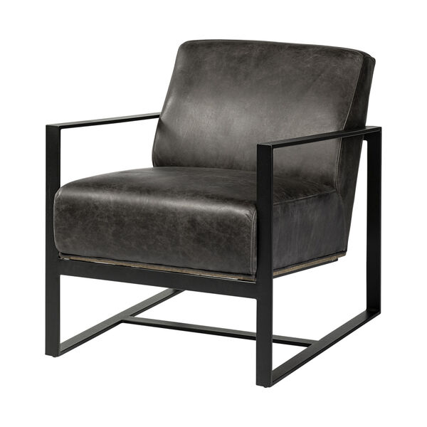 Stamford I Ebony Leather Wrapped Arm Chair, image 1
