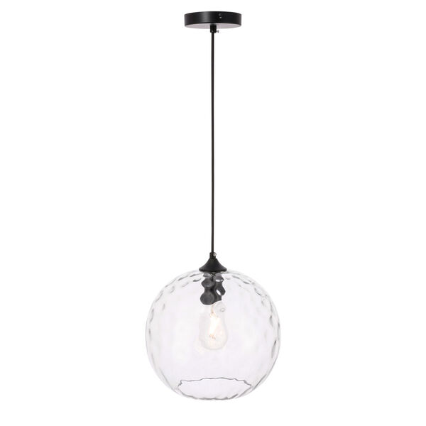Gibson Black 12-Inch One-Light Pendant with Clear Glass, image 6