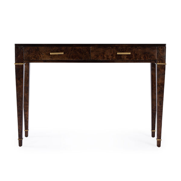 Kai Dark Burl Console Table with Two Drawers, image 3