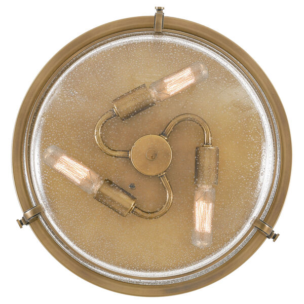 Outpost Weathered Brass Three-Light Flush Mount, image 6