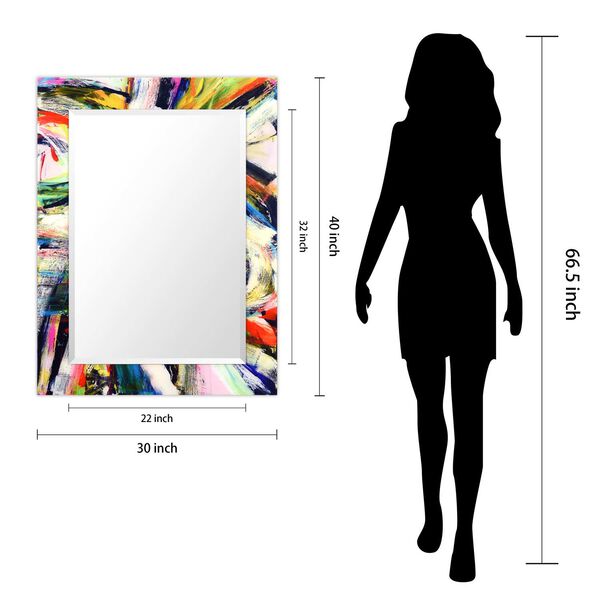 Rock Star Multicolor 40 x 30-Inch Rectangular Beveled Wall Mirror, image 10