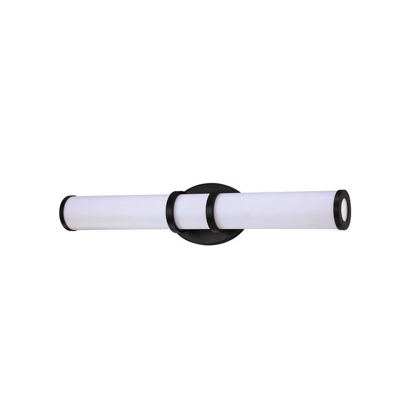 Rings Black 24-Inch Integrated LED Bath Bar with White Acrylic Lense, image 2