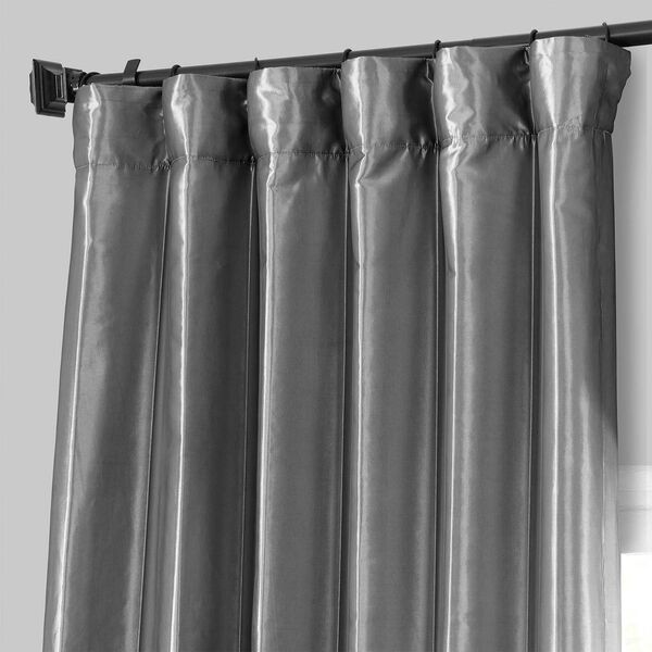 Platinum Faux Silk Taffeta Single Panel Curtain 50 x 108, image 3